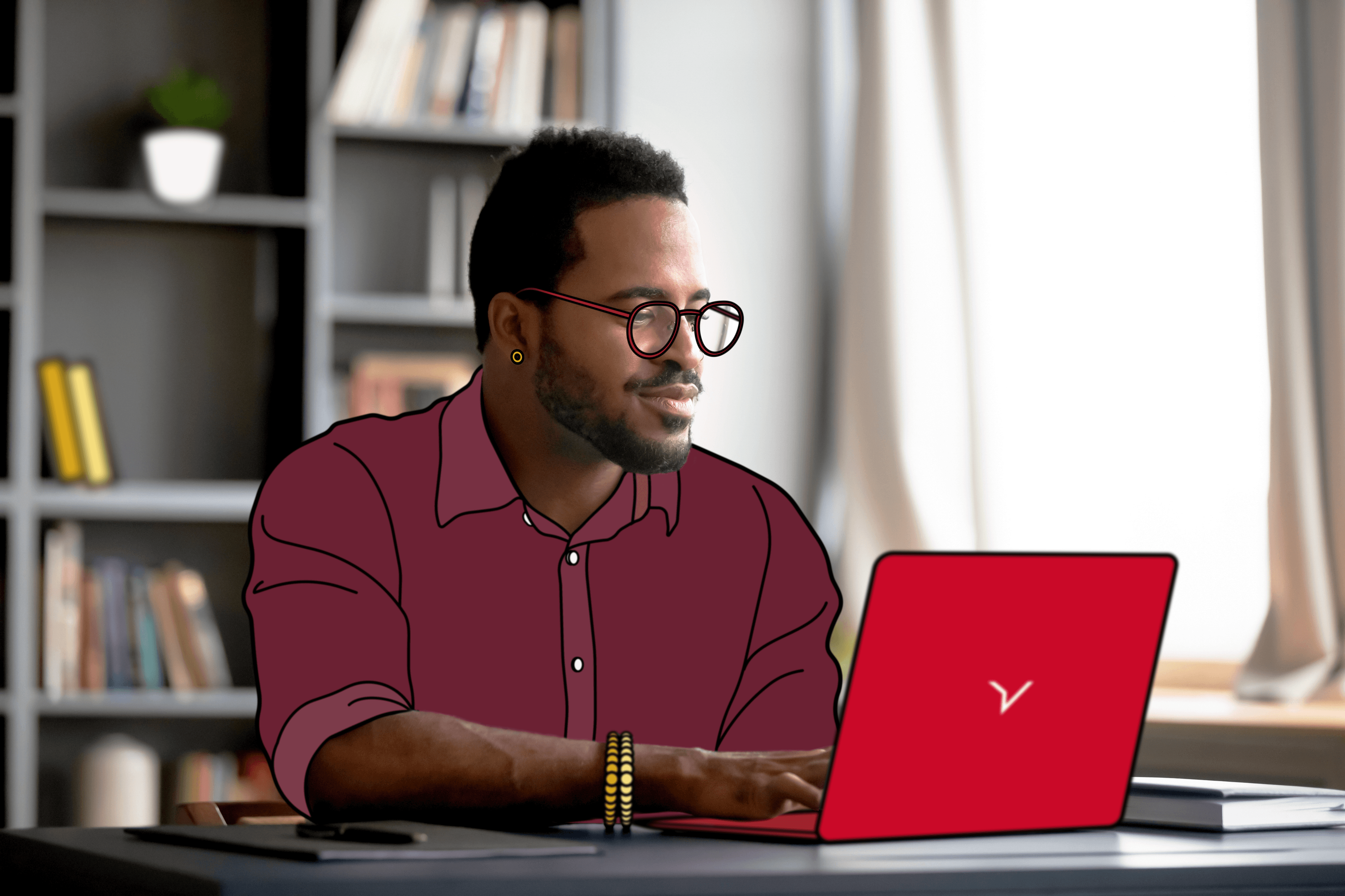 Man working at laptop